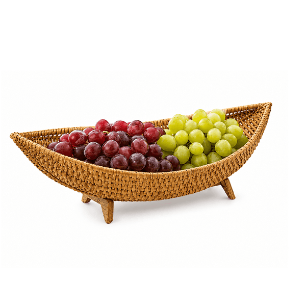 Centro de Mesa e Fruteira Decorativa em Rattan Artesanal | Comporta - Zanor
