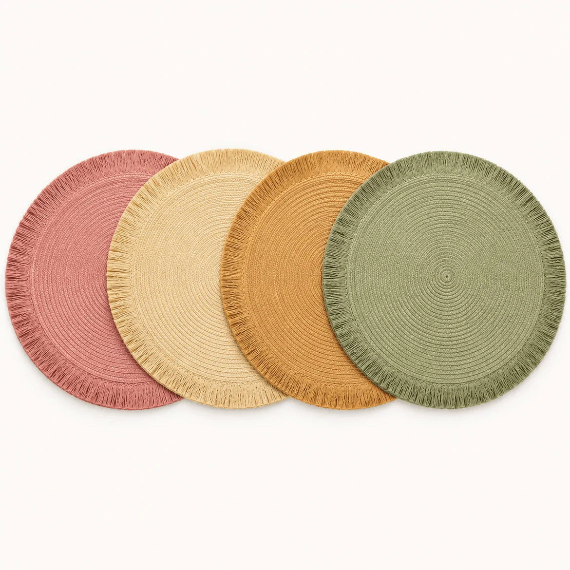 As quatro cores do Comporta lado a lado: Rosa Provençal, Areia Nórdica, Âmbar Toscana e Verde Florença