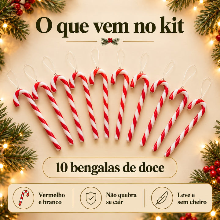 O que vem no kit de bengalas de doce Pinzolo