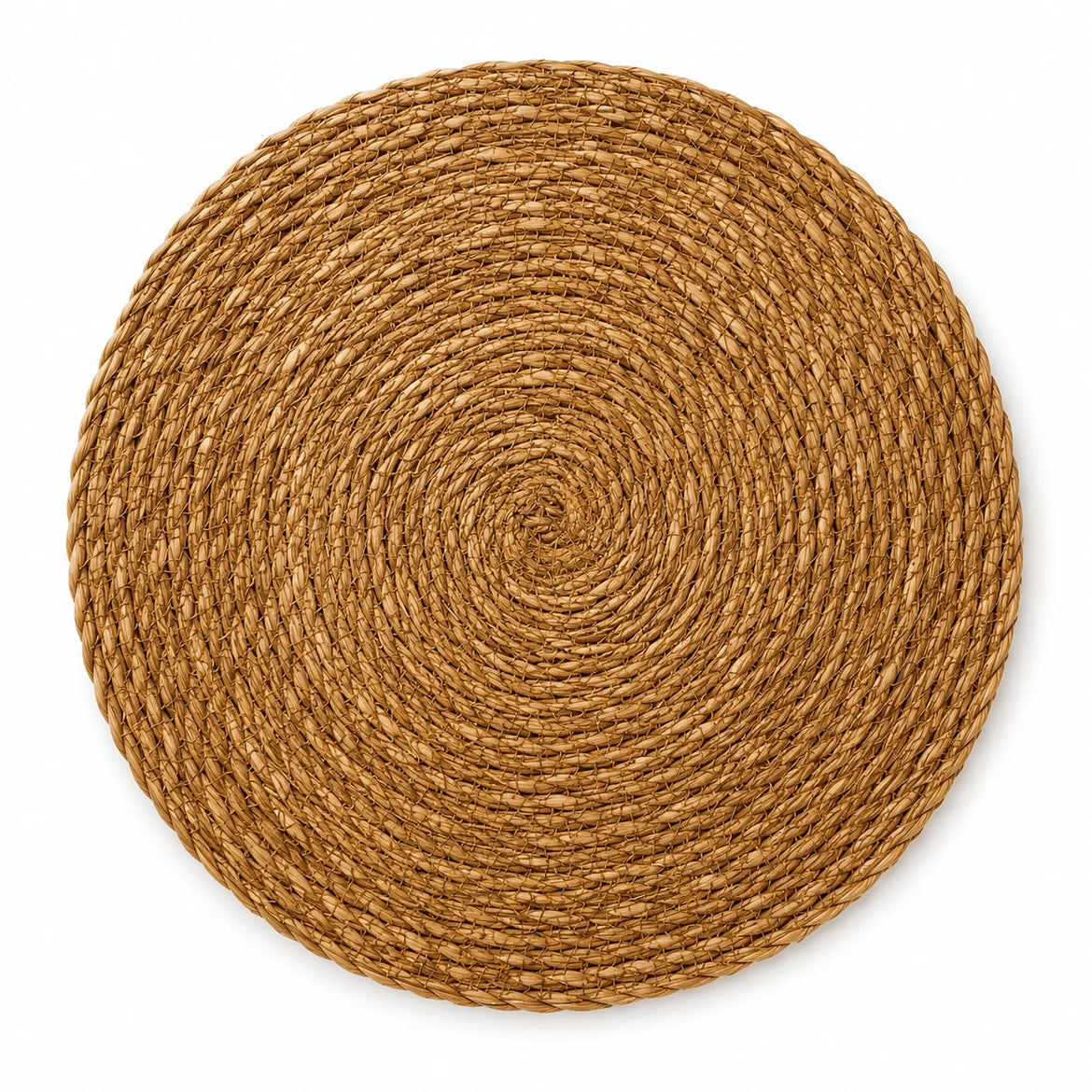 Jogo americano redondo Toscana em palha natural trançada à mão, 35 cm