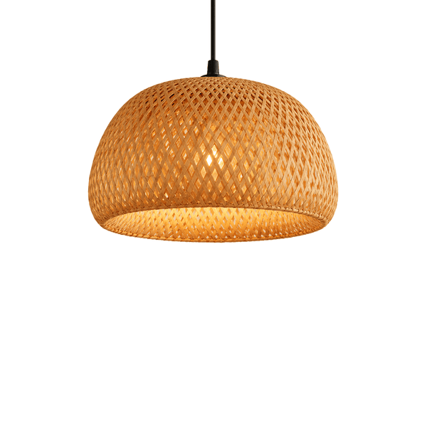 Luminária Pendente de Bambu Trançado para Sala de Jantar e Ambientes Sofisticados – Saint-Tropez - Zanor