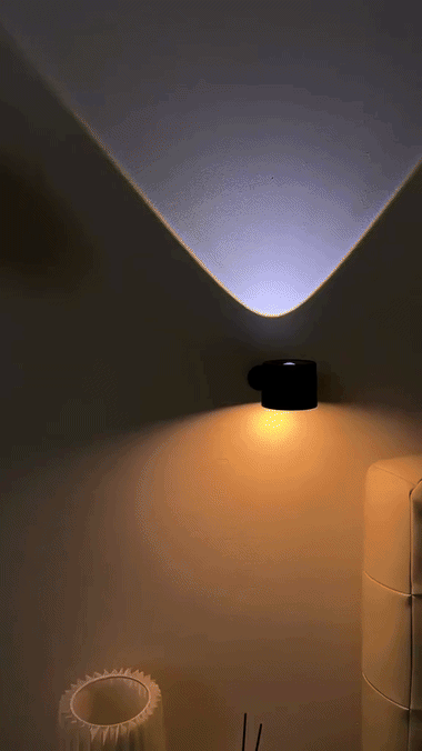 A luz da Sorrento subindo e descendo na parede do ambiente