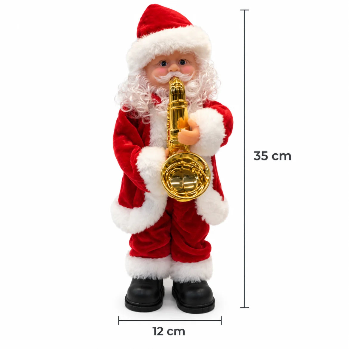 Medidas do Papai Noel Courmayeur: 35 cm de altura e 12 cm de largura