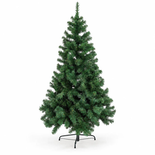 Árvore de Natal pinheiro verde 1,50 m com 300 galhos e pé de ferro Cervinia, sem enfeites, em fundo branco