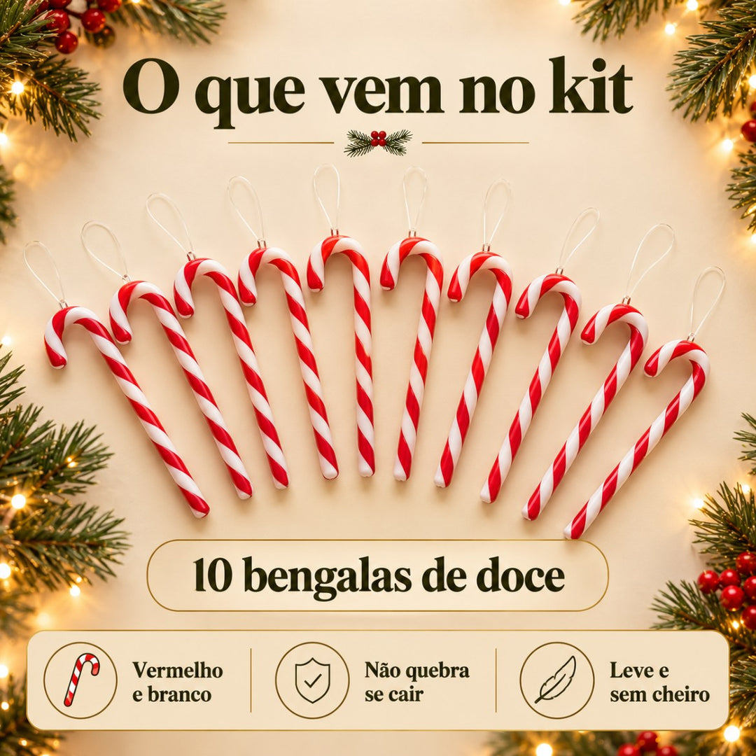 O que vem no kit de bengalas de doce Pinzolo
