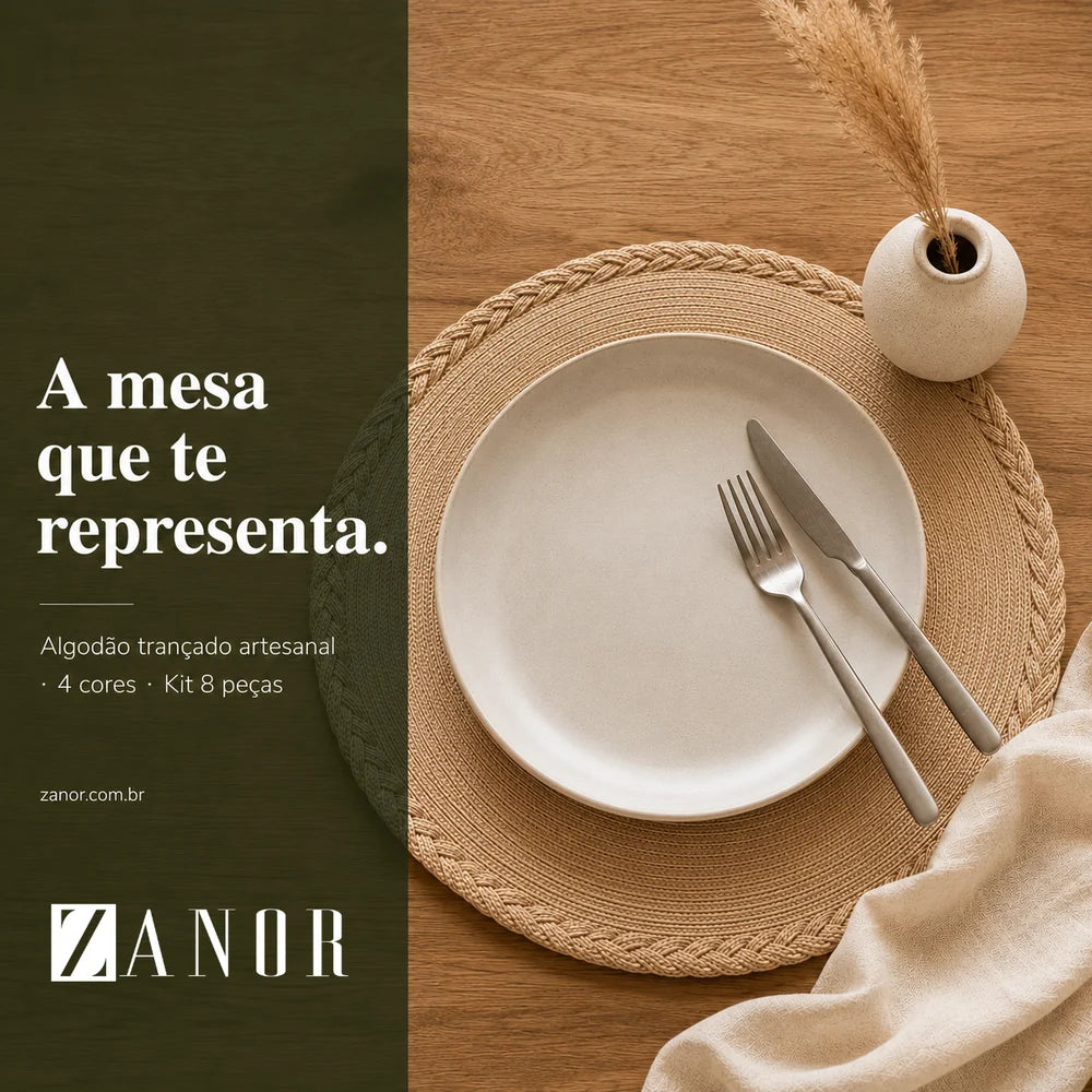 A mesa que te representa — jogo americano Sintra em algodão trançado