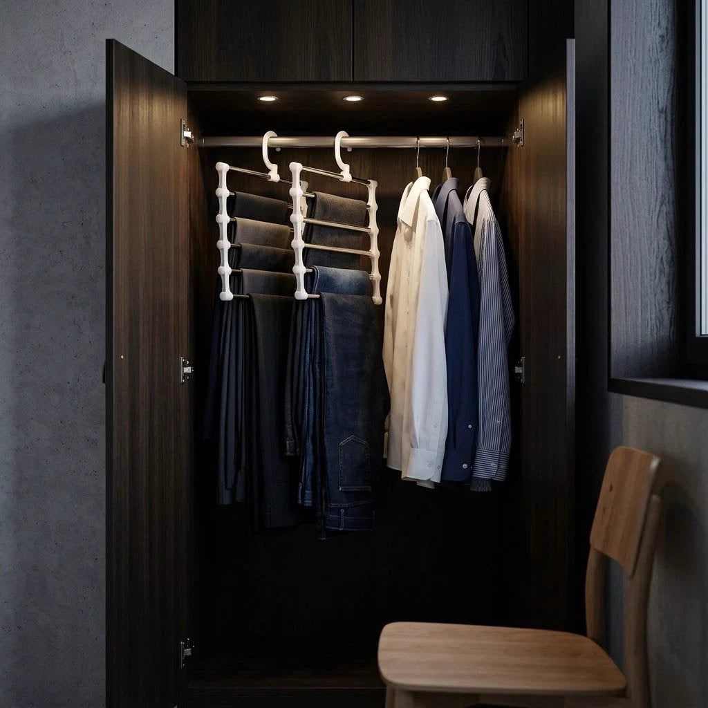 Armário de uma porta de apartamento pequeno com dois cabideiros Torino
