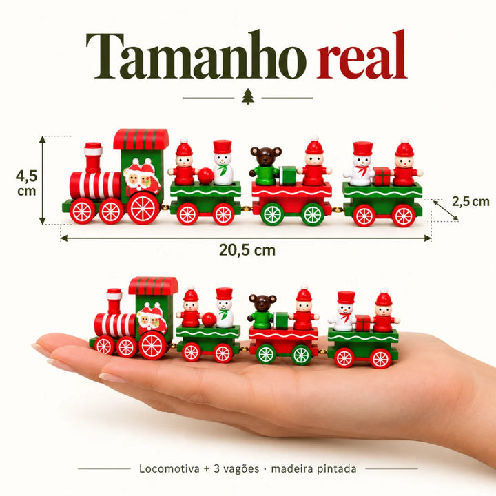Medidas do trenzinho Vipiteno: 20,5 cm de comprimento, 4,5 cm de altura e 2,5 cm de largura